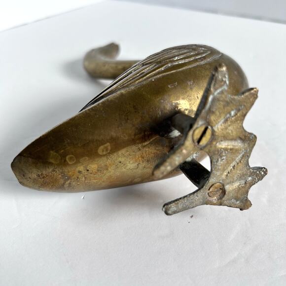 Brass Goose MCM Letter Holder 8.5" Duck Foul Paperweight Gold Patina - Picture 6 of 7